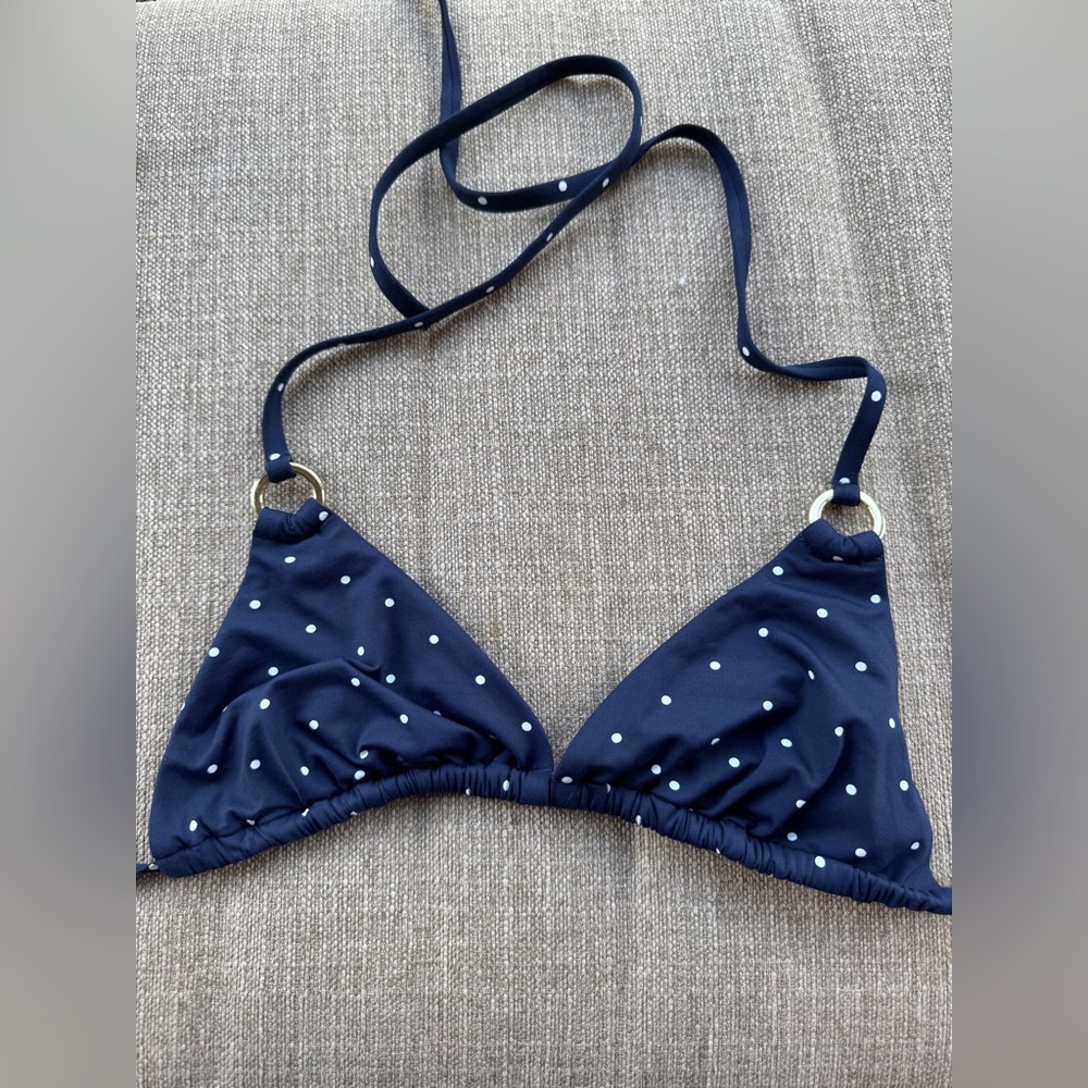 LASCANA Navy Polka Dot String Bikini Top- Size 34B - Picture 2 of 6